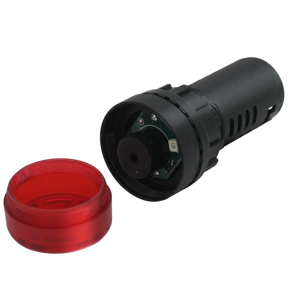 Amazon | mxuteuk 2個22mm AC/DC 110V赤色LEDブザーフラッシュアラーム